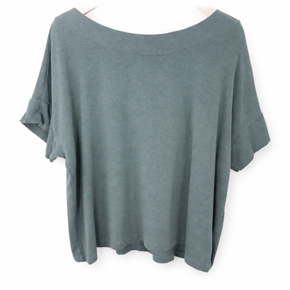 Bryn Walker Top Small Oversized Pale Teal Siro Rayon Boxy Drape Made USA